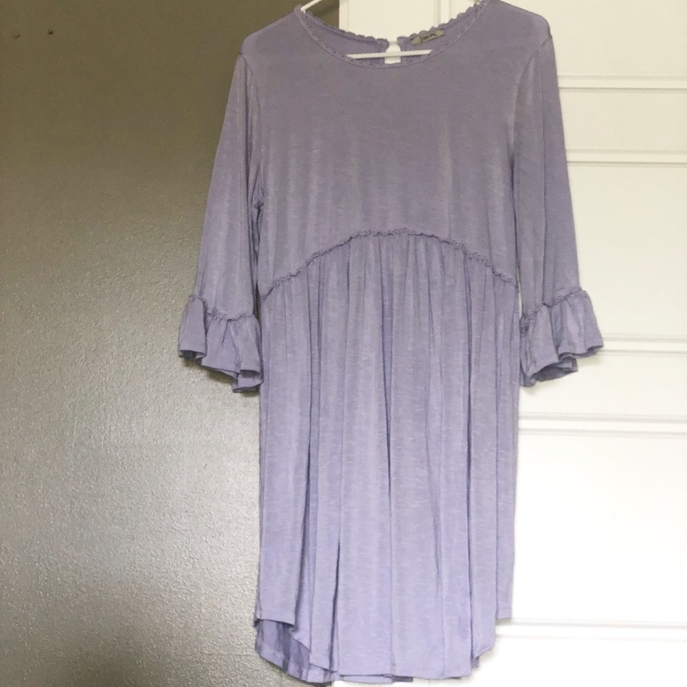 Lavender bell sleeve tunic/dress